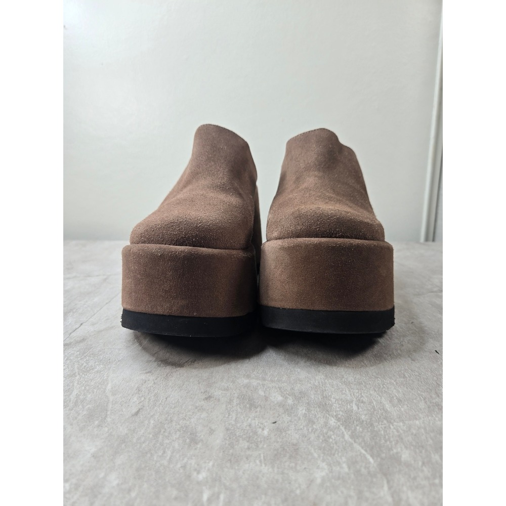 Free People Avery Platform Wedge Mules Sz 7.5 Brown Suede Chunky Clogs Retro Y2K - Picture 3 of 11
